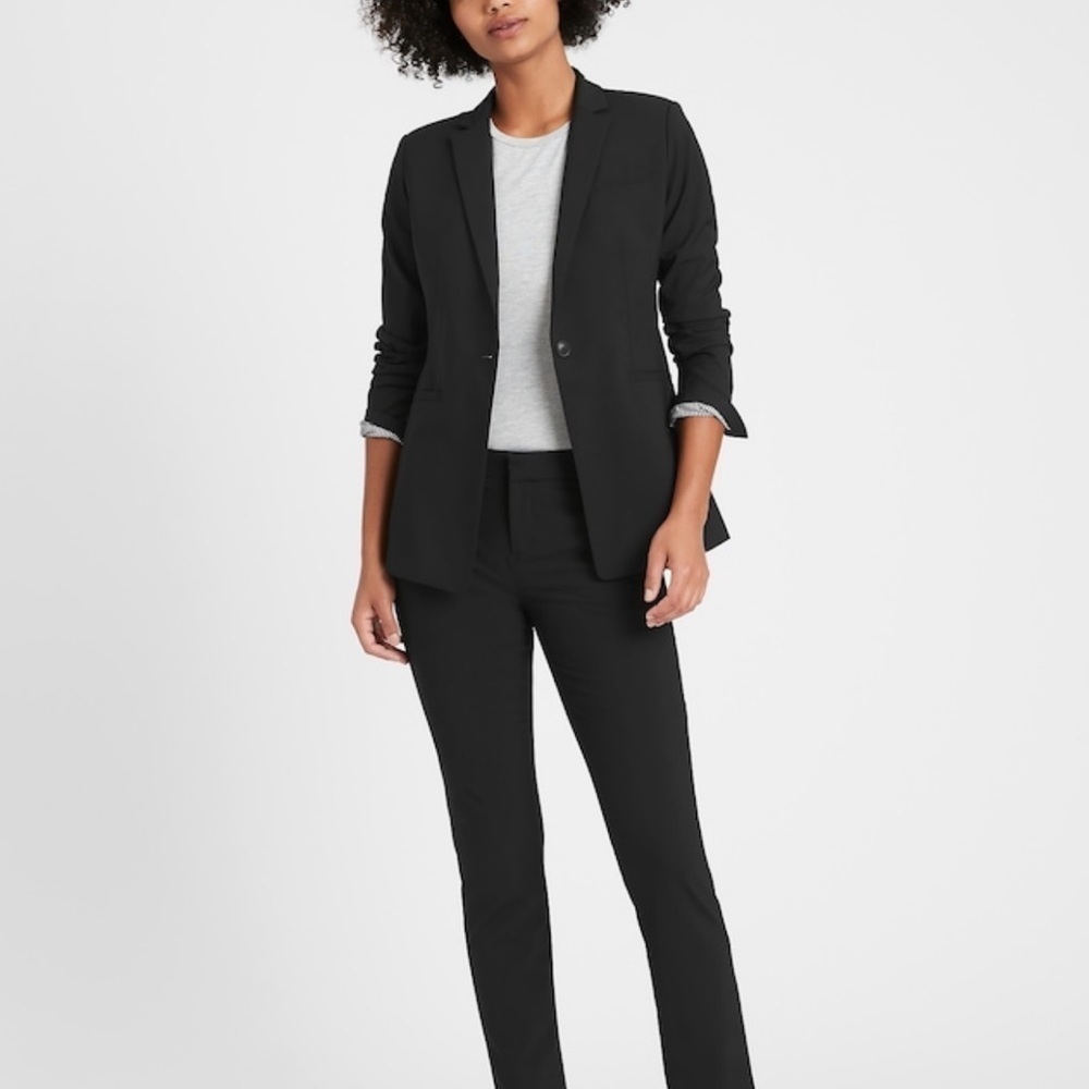 Banana Republic Classic Black Wool Three Button Blazer